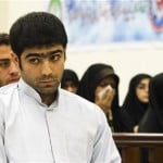 Majid Jamali Fashi, accused of assassinating Iranian scientist Massoud Ali-Mohammadi, attends his trial at the revolutionary court in Tehran