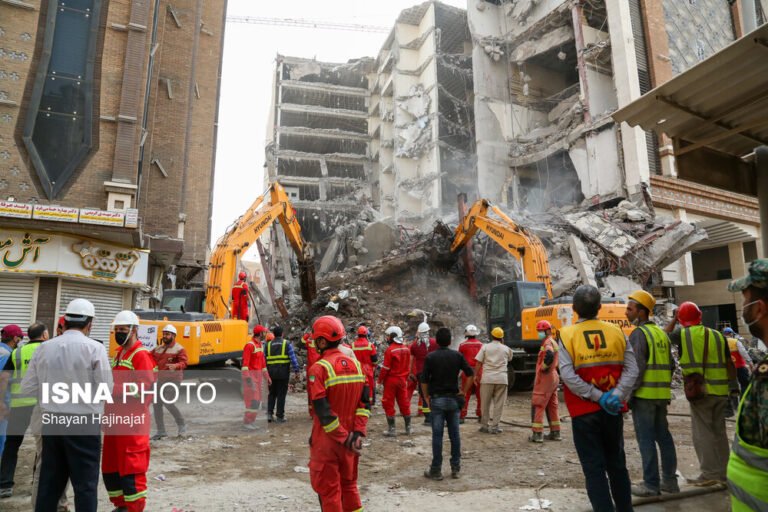 Iranian IRGC engineering arm involvement in high-riser collapse clean-up