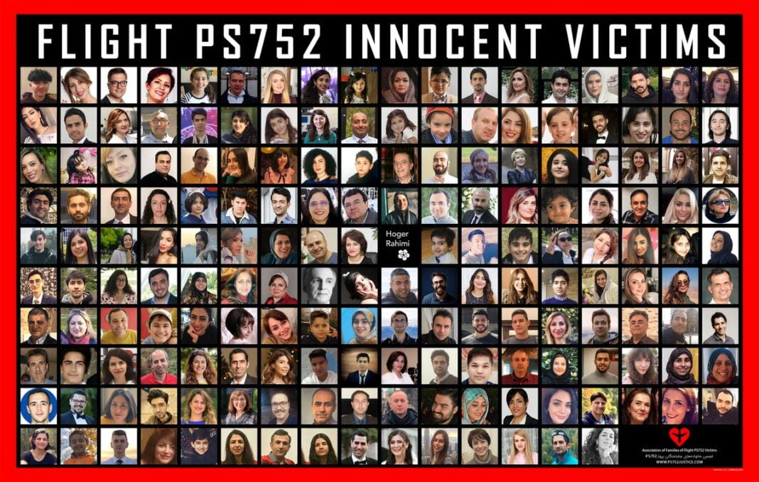Families of victims of Ukrainian Flight PS752 shot down by the Iranian IRGC.