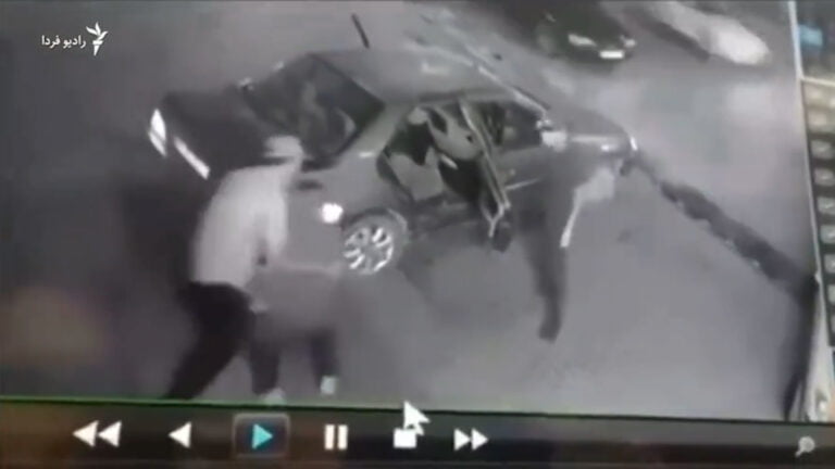 Iran security forces kidnapping woman amid protests