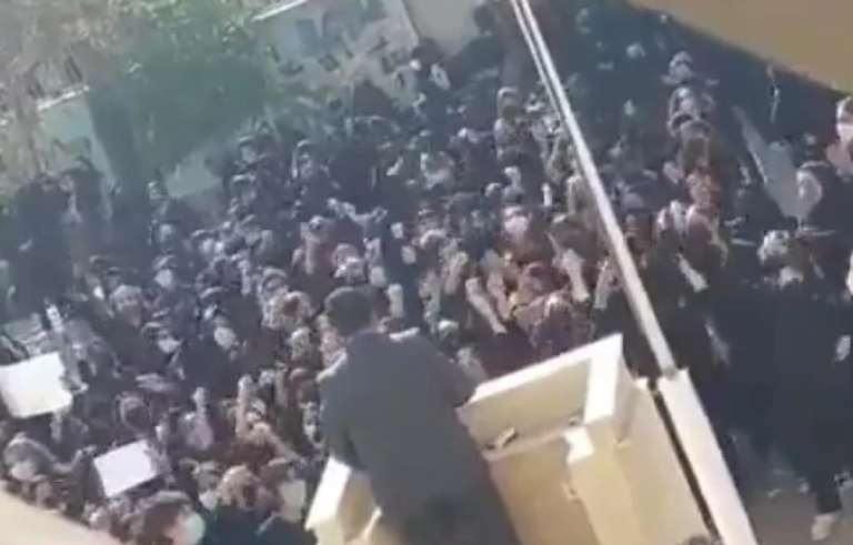 Iranian students chant ‘get out’ at IRGC official visiting school